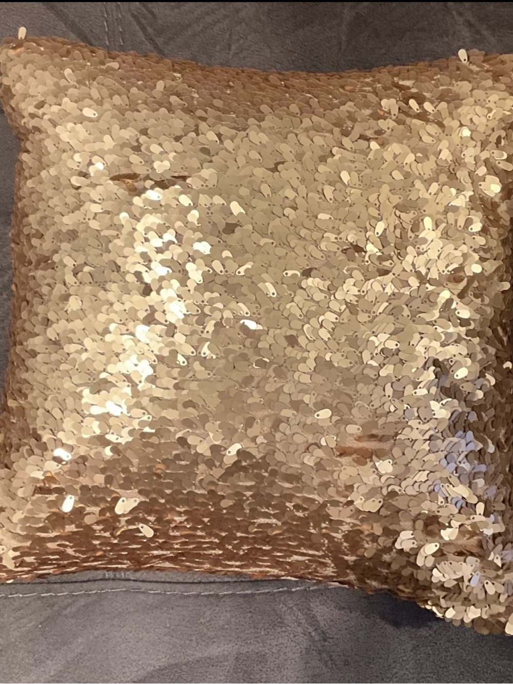 Margaret Muir 14” Square Gold Sequin Pillow